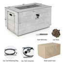 43 Inch Rectangular Concrete Propane Fire Pit Table with Lava Rocks and Cover 50 000 BTU-Gray by LJGDeals