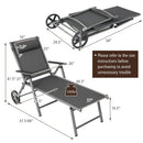Adjustable Patio Folding Chaise Lounge Chair with Wheels by LJGDeals