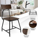 2 Pieces Modern Dining Room Side Chairs with Metal Frame-Brown by LJGDeals