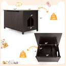 Wooden Cat Litter Box Enclosure with Top Opening Side Table Furniture by LJGDeals
