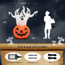 6 Feet Inflatable Halloween Ghosts with Pumpkin Decor and Rotating Lamp by LJGDeals
