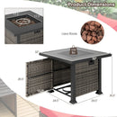 32 Inch Square Propane Fire Pit Table with Lava Rocks Cover by LJGDeals