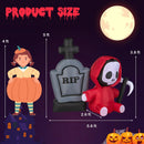 5 Feet Inflatable Halloween Ghost Holding Sickle and Tombstone Yard Decor by LJGDeals