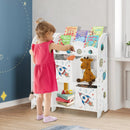 Wooden Children Storage Cabinet with Storage Bins-Rocket Pattern by LJGDeals