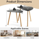 Set of 2 Modern Nesting Coffee Tables Triangular Tabletop Bamboo Legs by LJGDeals