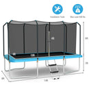 8 x 14 Feet Rectangular Recreational Trampoline with Safety Enclosure Net and Ladder by LJGDeals