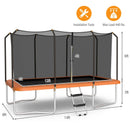 8 x 14 Feet Rectangular Recreational Trampoline with Safety Enclosure Net and Ladder by LJGDeals