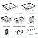 2 Tier Adjustable Over Sink Dish Drying Rack with 8 Hooks by DirectDeals