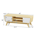 Sliding Door TV Stand with Adjustable Shelf for TVs up to 55 Inch by LJGDeals