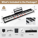 88-Key Portable Electric Lighted Keyboard Piano-Black by LJGDeals