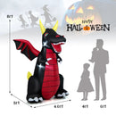 8 Feet Halloween Inflatable Fire Dragon Decoration with LED Lights by LJGDeals