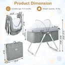 2-In-1 Baby Bassinet with Mattress and Net-Gray by LJGDeals