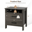 Modern Wood Grain Nightstand with Cable Hole and Open Compartment by DirectDeals