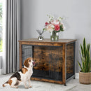 Wooden Dog Crate Furniture with Double Door and Tray-Brown by DirectDeals