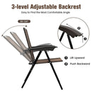 4 Pieces Folding Dining Chairs with Smooth Armrests and Sling Back by LJGDeals