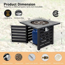 Square Propane Fire Pit Table with Lava Rocks and Rain Cover by LJGDeals