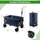 Folding Utility Garden Cart with Wide Wheels and Adjustable Handle by LJGDeals