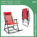 Outdoor Patio Camping Lightweight Folding Rocking Chair with Footrest by LJGDeals