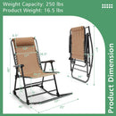Outdoor Patio Camping Lightweight Folding Rocking Chair with Footrest by LJGDeals