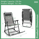 Outdoor Patio Camping Lightweight Folding Rocking Chair with Footrest by LJGDeals