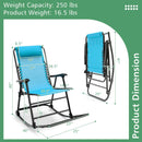 Outdoor Patio Camping Lightweight Folding Rocking Chair with Footrest by LJGDeals