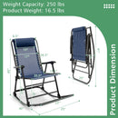 Outdoor Patio Camping Lightweight Folding Rocking Chair with Footrest