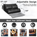 Foldable PU Leather Leisure Floor Sofa Bed with 2 Pillows-Black by LJGDeals