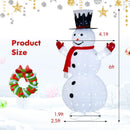 6 Feet Lighted Snowman with Top Hat and Red Scarf-White by LJGDeals