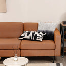 Modern Loveseat Sofa Couch with Side Storage Pocket and Sponged Padded Seat Cushions-Orange