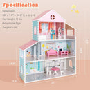 3-Tier Toddler Doll House with Furniture Gift for Age over 3 by LJGDeals
