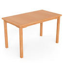 49 Inch Rectangle Patio Indonesia Teak Wood Dining Table with Slatted Tabletop Up to 6 by LJGDeals