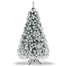 Pre-Lit Premium Snow Flocked Hinged Artificial Christmas Tree by LJGDeals