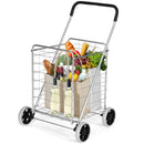 Portable Folding Shopping Cart Utility for Grocery Laundry-Silver by LJGDeals