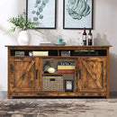 60”Industrial TV Stand Entertainment Center with Shelve and Cabinet-Brown by DirectDeals