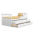 Twin Captain’s Bed with Trundle and 3 Storage Drawers by LJGDeals