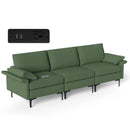 Large 3-Seat Sofa Sectional with Metal Legs and 2 USB Ports for 3-4 people by LJGDeals