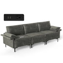 Large 3-Seat Sofa Sectional with Metal Legs and 2 USB Ports for 3-4 people by LJGDeals