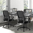 Modern Breathable Mesh Chair with Curved Backrest and Armrest-Black by LJGDeals