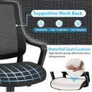 Modern Breathable Mesh Chair with Curved Backrest and Armrest-Black by LJGDeals