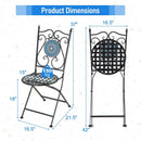 Set of 2 Mosaic Chairs for Patio Metal Folding Chairs by LJGDeals
