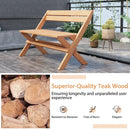 2-Person Indonesia Teak Wood Folding Outdoor Benches with Slatted Seat by LJGDeals
