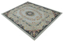 Hand-Tufted Wool Area Rug - Aubusson Ivory Light Green Charcoal