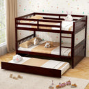 Full over Full Bunk Bed Platform Wood Bed with Ladder by LJGDeals