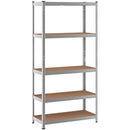 35.5 x 71 Inch Adjustable 5-Layer 2000 lbs Capacity Tool Shelf-Silver by LJGDeals