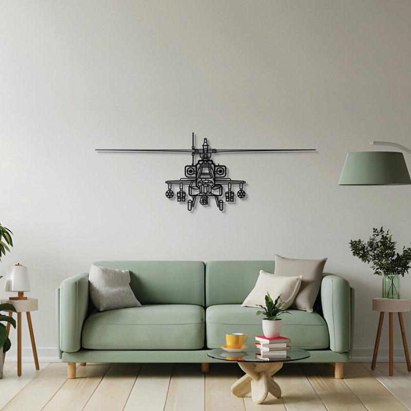 AH-64D Apache Front Metal Aircraft Wall Art - NCP0025