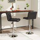 PU Leather Upholstered Bar Stools Set of 2 with Back and Adjustable Height by LJGDeals