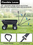 Heavy Duty Poly Garden Dump Cart – 600 lb Capacity, 10" Pneumatic Tires by 2Dropme