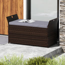 Outdoor Bench with Hand-woven PE Rattan Wicker and Side Handles-Gray by LJGDeals