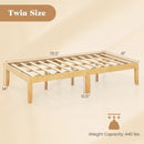 14 Inch Twin Wood Platform Bed Frame with Wooden Slats Support by LJGDeals