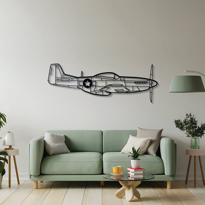 P-51 Mustang Metal Aircraft Wall Art - NCP0111